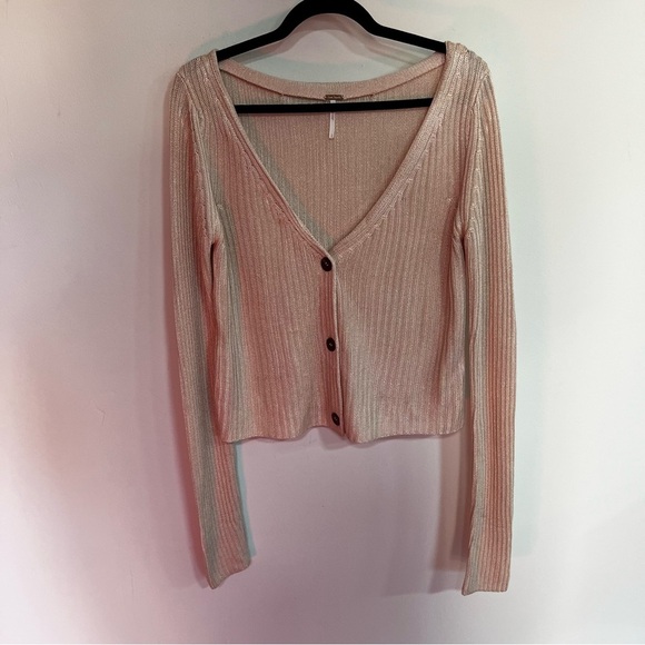 Free People Game On Ribbed Cardigan Sweater - Picture 2 of 11